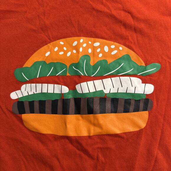 Burger King BK Official Whopper Sandwich Red Employee Shirt Medium - Picture 2 of 10
